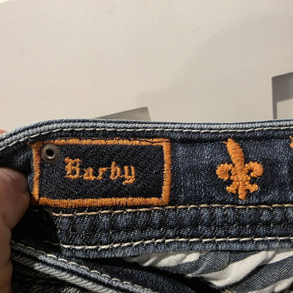 Rock Revival Denim Barby Ankle Skinny Jeans Fleur-De-Lis Embellished Blue 25x27 - Picture 13 of 16